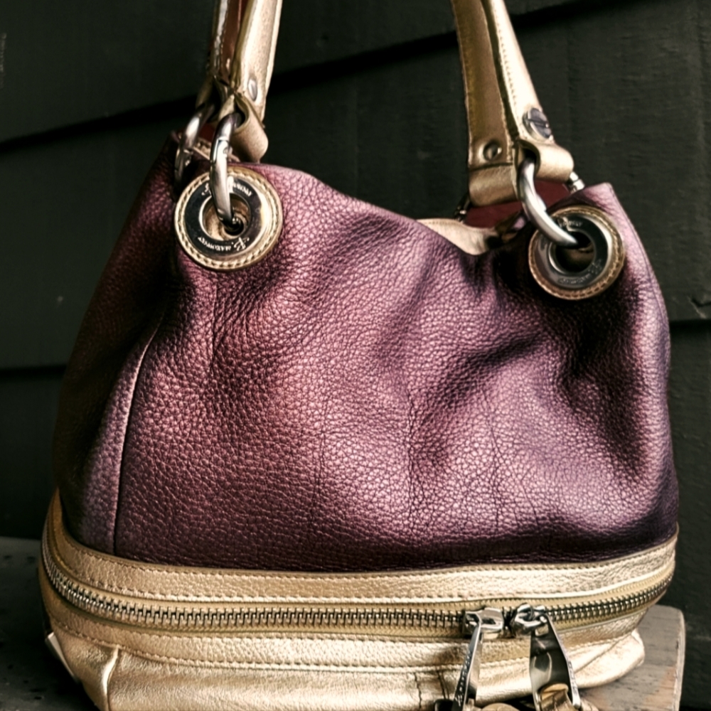 B makowsky metallic leather shoulder bag